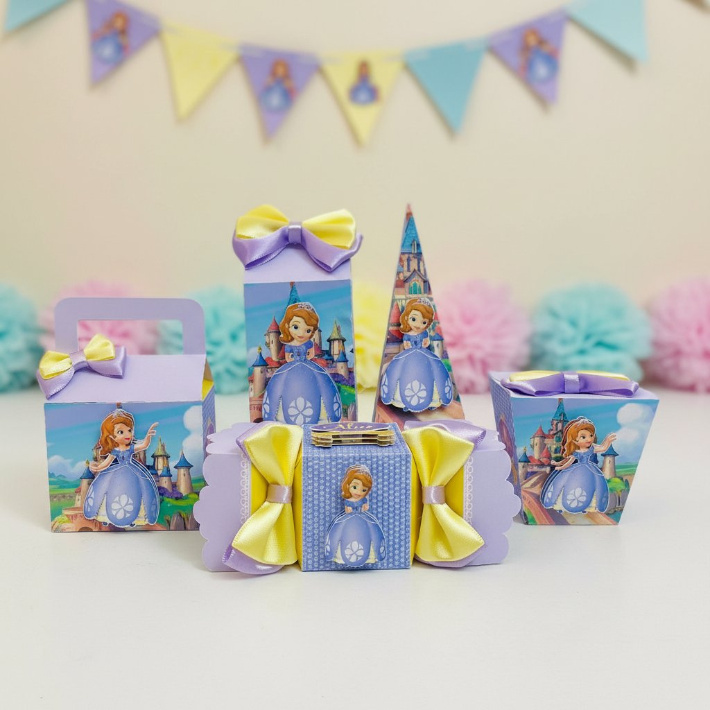 Kit festa 20 caixas personalizada A princesa sofia
