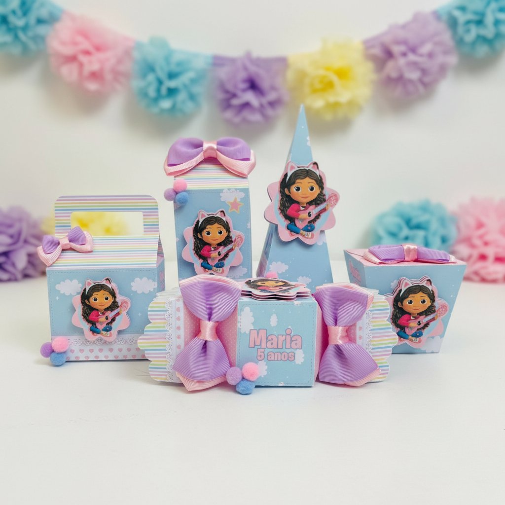 kit festa 20 caixas personalizadas A casa mágica da Gaby
